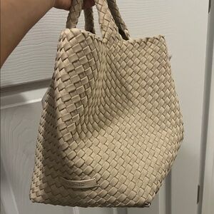 Naghedi Woven Beige Tote Bag